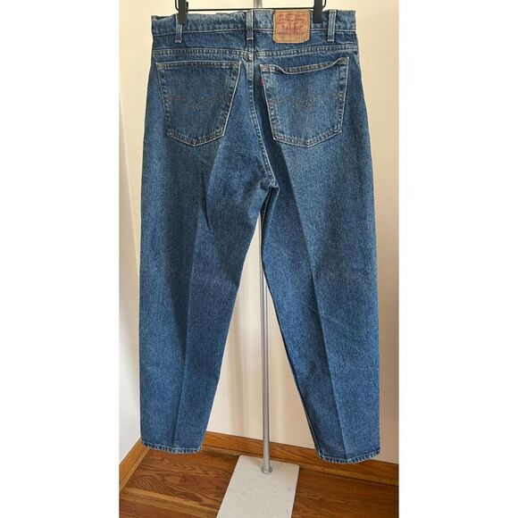Vintage Levis 550 Jeans 38x34 Medium Baggy Wash Straight 90's Red Denim Made USA - Picture 2 of 10